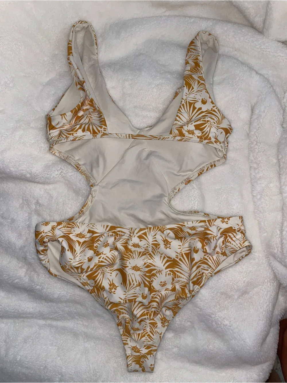 L*space lspace X Anthropologie yellow and white floral Monaco One Piece Swimsuit